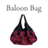 Ballontasche mit Dahlien-Print (schwarz x magenta)